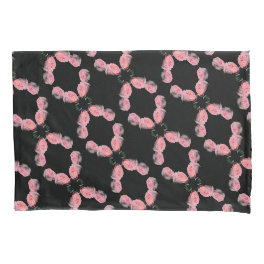 Roze Roses Pair Abstract Patroon Kussensloop (Voorkant)