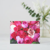 Roze Roses Paris Briefkaart (Staand voorkant)