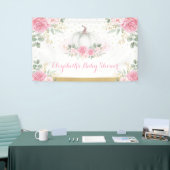 Roze Roses Pumpkin Herfst Autumn Girl Baby shower Spandoek (Beurs)