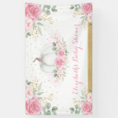 Roze Roses Pumpkin Herfst Autumn Girl Baby shower Spandoek (Verticaal)