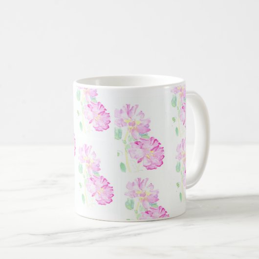 Roze Roses Ringer Mok (Voorkant rechts)