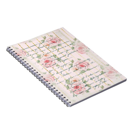 Roze Roses  schrijven Notitieboek (Rechterzijde)
