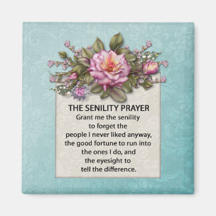 Roze Roses Senility Prayer Magnet