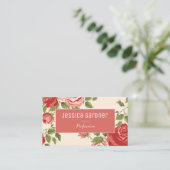 Roze Roses Shabby Chic Elegant Feminine Visitekaartje (Staand voorkant)