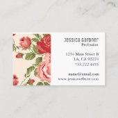 Roze Roses Shabby Chic Elegant Feminine Visitekaartje (Achterkant)