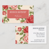 Roze Roses Shabby Chic Elegant Feminine Visitekaartje (Voorkant / Achterkant)