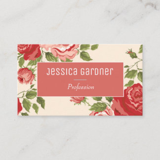 Roze Roses Shabby Chic Elegant Feminine Visitekaartje