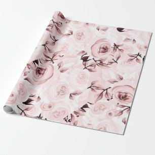 Roze Roses Shabby Chic Glam Elegant Floral Party Cadeaupapier