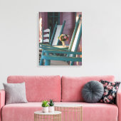 Roze Roses Sunrise - Martha's wijnwerf Canvas Afdruk (Insitu (Woonkamer))