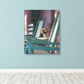 Roze Roses Sunrise - Martha's wijnwerf Canvas Afdruk (Insitu (Houten vloer))