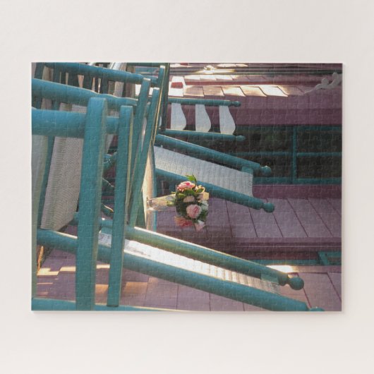 Roze Roses Sunrise - Martha's wijnwerf Legpuzzel (Horizontaal)