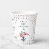 Roze Roses Tea Party Shower Papieren Bekers (Voorkant)