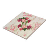 Roze Roses Tile Tegeltje (Zijkant)