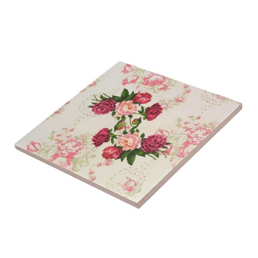 Roze Roses Tile Tegeltje (Zijkant)