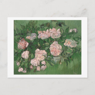 Roze Roses Van Gogh Fine Art Briefkaart