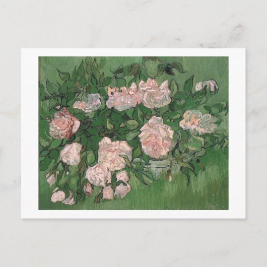 Roze Roses Van Gogh Fine Art Briefkaart (Voorkant)