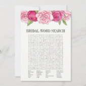 Roze Roses Vrijgezellenfeest Word Search Game Kaar Kaart (Voorkant)