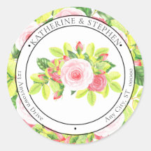 Roze Roses Waterverf Boho Floral Return Address