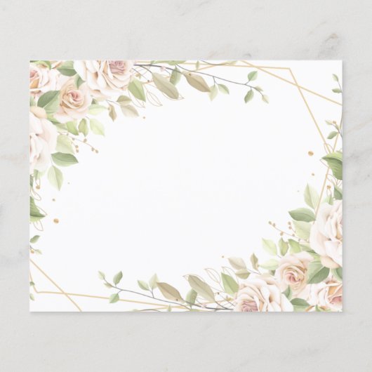 Roze Roses Weddenschap Kaart douche Flyer (Achterkant)