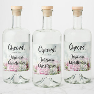 Roze Roses Weddenschap Liquor Fles Etiket