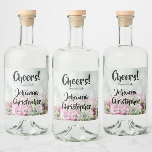 Roze Roses Weddenschap Liquor Fles Etiket (Flessen)