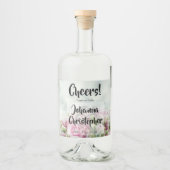 Roze Roses Weddenschap Liquor Fles Etiket (Voorkant)