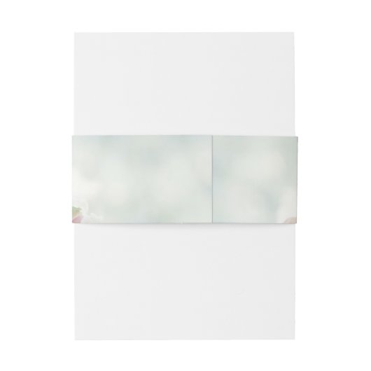 Roze Roses Wedding Belly Band Uitnodigingen Wikkel (Achterkant Voorbeeld)