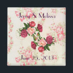 Roze Roses Wedding Favor Magnet<br><div class="desc">Deze roze Roses Wedding Favor Magnet is geweldig voor de lente,  de zomer of het Roos Gedekte bruiloft.</div>