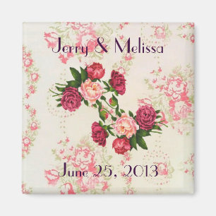 Roze Roses Wedding Favor Magnet