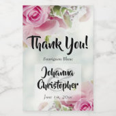 Roze Roses Wedding Mini Wine Bottle Labels Wijn Etiket (Enkel label)