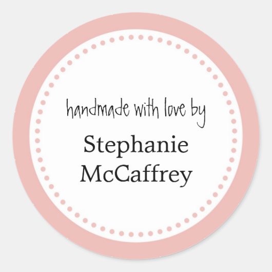 Roze rosette handgemaakte de partij van het douane ronde sticker (Voorkant)