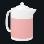 Roze Rosette Solid Color Pastel Print Theepot<br><div class="desc">Breek uw delicate kant in met deze zachte roze rosette schaduw.</div>