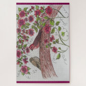 Roze Rosie Finches Puzzel (Verticaal)