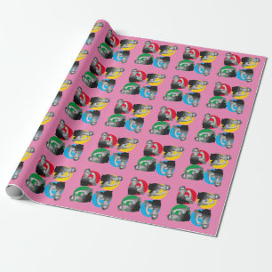 Roze ROSIE RIVETER Print Wrapping Paper Cadeaupapier
