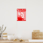 Roze Rosie the Riveter "We Can Do It!" Poster (Keuken)