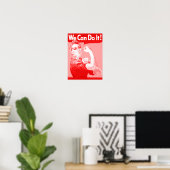 Roze Rosie the Riveter "We Can Do It!" Poster (Thuiskantoor)