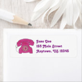 Roze Roterende Telefoonnummers roteren Adresetiket Etiket (Insitu)