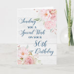 Roze, Rotische bloemen, Happy 80th Birthday Card Kaart<br><div class="desc">Fijne 80ste verjaardagskaart met roze waterverf bloemen en doordacht vers.</div>