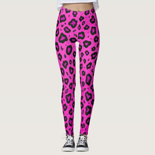 Roze rotsgiraffe leggings (Voorkant)