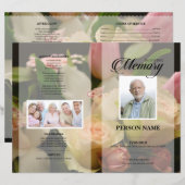 Roze rouwbrief sjabloon (Voorkant / Achterkant)