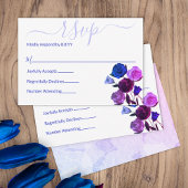 Roze, Royal Blue, Berry Violet bruiloft Bloemen RS Advieskaart
