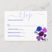 Roze, Royal Blue, Berry Violet bruiloft Bloemen RS Advieskaart (Voorkant)