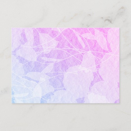 Roze, Royal Blue, Berry Violet bruiloft Bloemen RS Advieskaart (Achterkant)