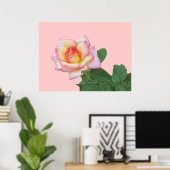 Roze roze 2-toon poster (Thuiskantoor)