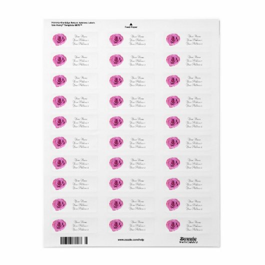 Roze Roze Aangepaste Adresetiketten Etiket (Full Sheet)