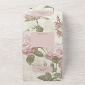 Roze Roze Achtergrond QR Code All In One Uitnodiging (Buitenkant)