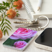 Roze roze Acrylische Sleutelhanger (Voorkant Rechts)
