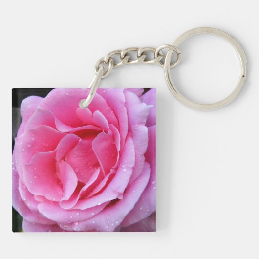 Roze roze Acrylische Sleutelhanger (Achterkant)
