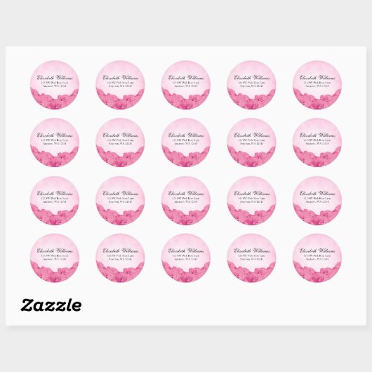  Roze Roze Adres Label Sticker (Vel)