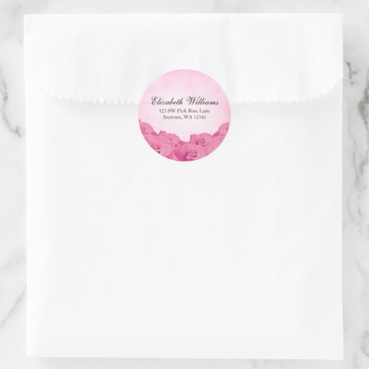  Roze Roze Adres Label Sticker (Tas)